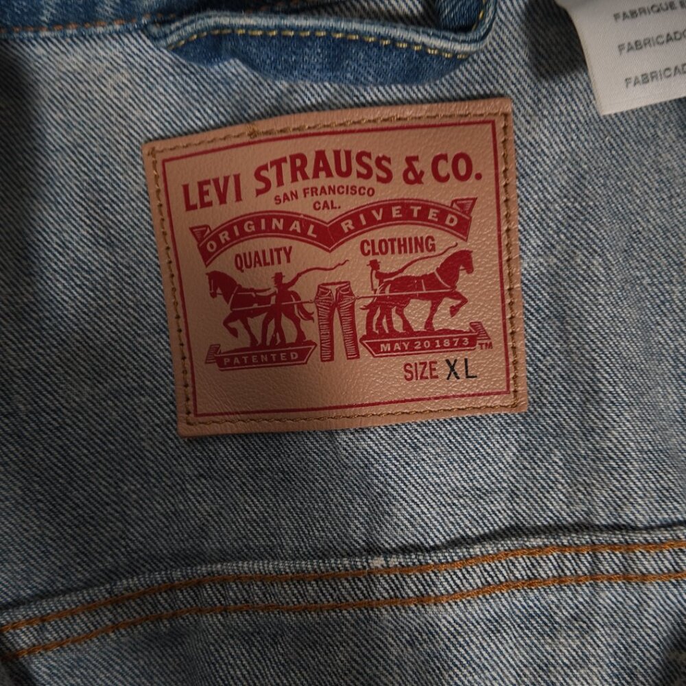 🔥 Levi’s Acid Wash Denim Trucker Jacket - Vintage - XL 🔥 - Picture 3 of 10